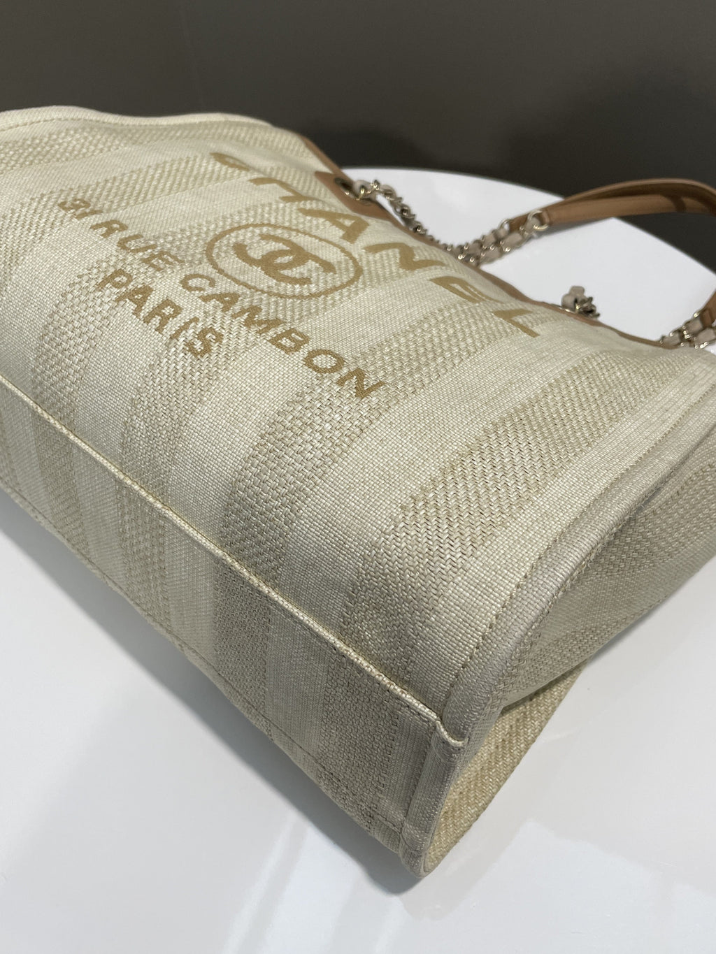 Chanel Deauville Shopper Tote Beige