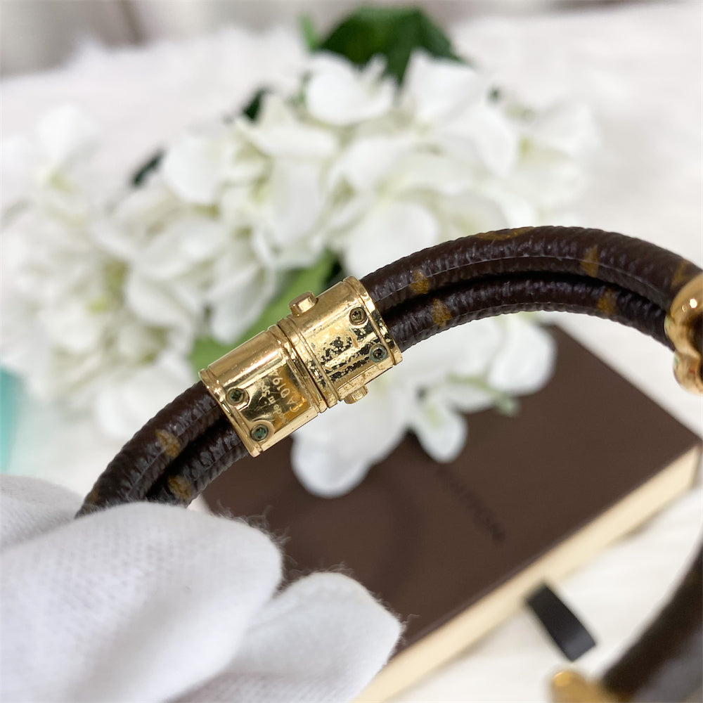 LV Monogram Canvas Lock Bracelet