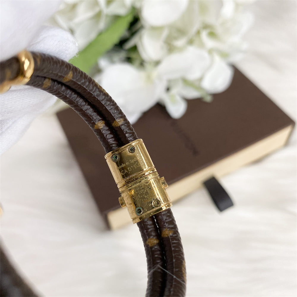 LV Monogram Canvas Lock Bracelet