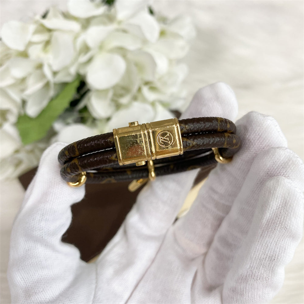 LV Monogram Canvas Lock Bracelet