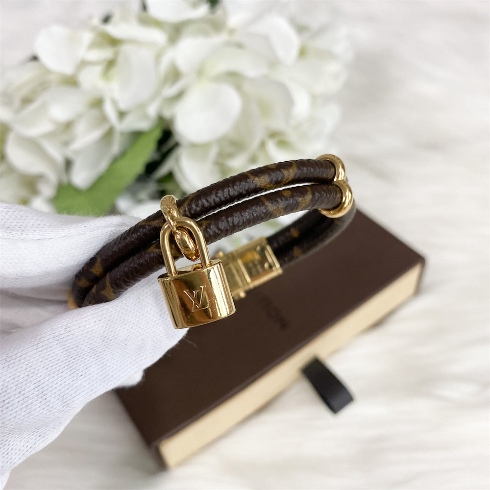 LV Monogram Canvas Lock Bracelet
