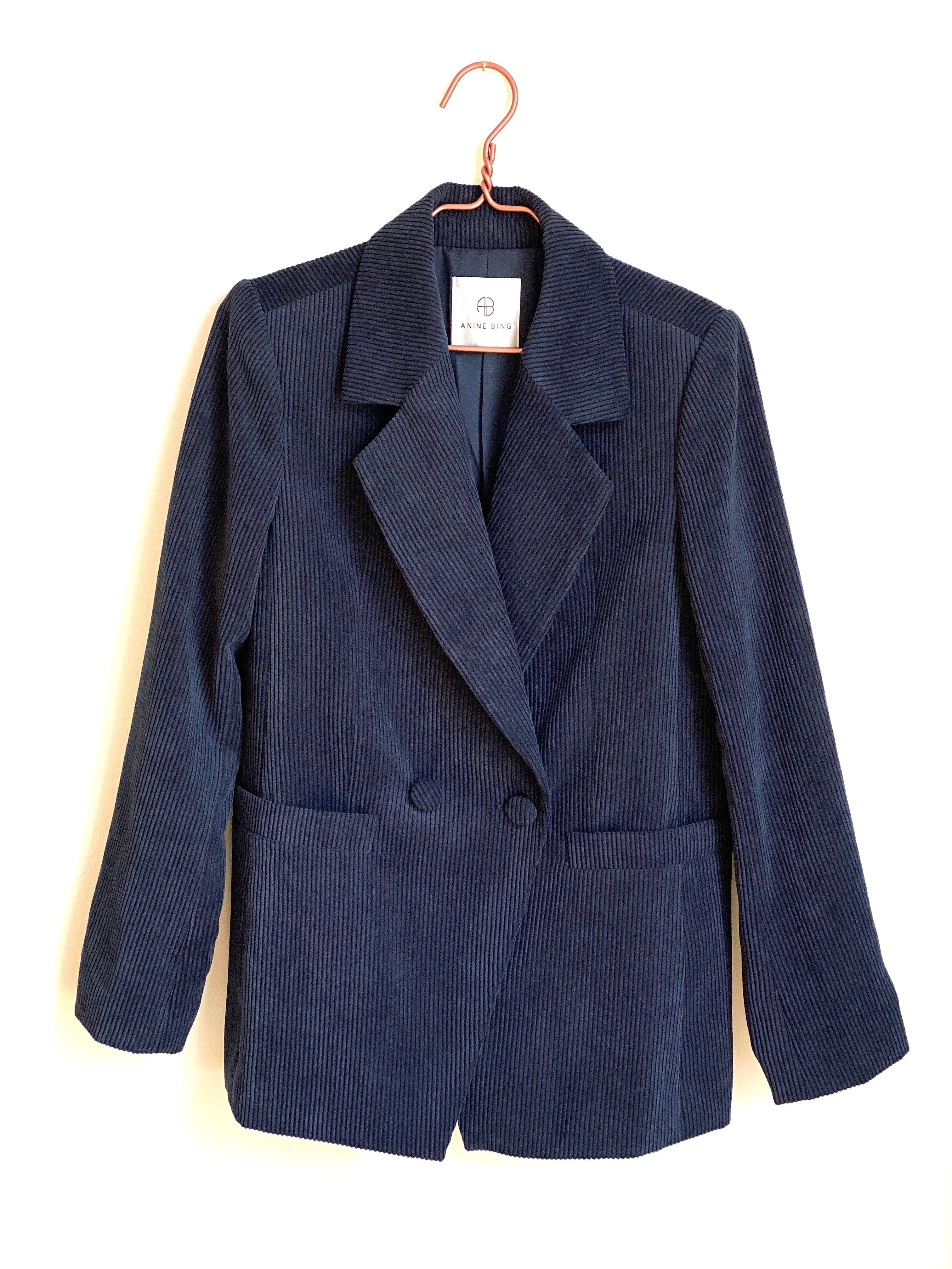 GRACE CORDUROY BLAZER IN MIDNIGHT - SIZE XS