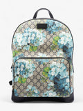Gucci Blooms Backpack Blue Floral GG Supreme Coated Canvas