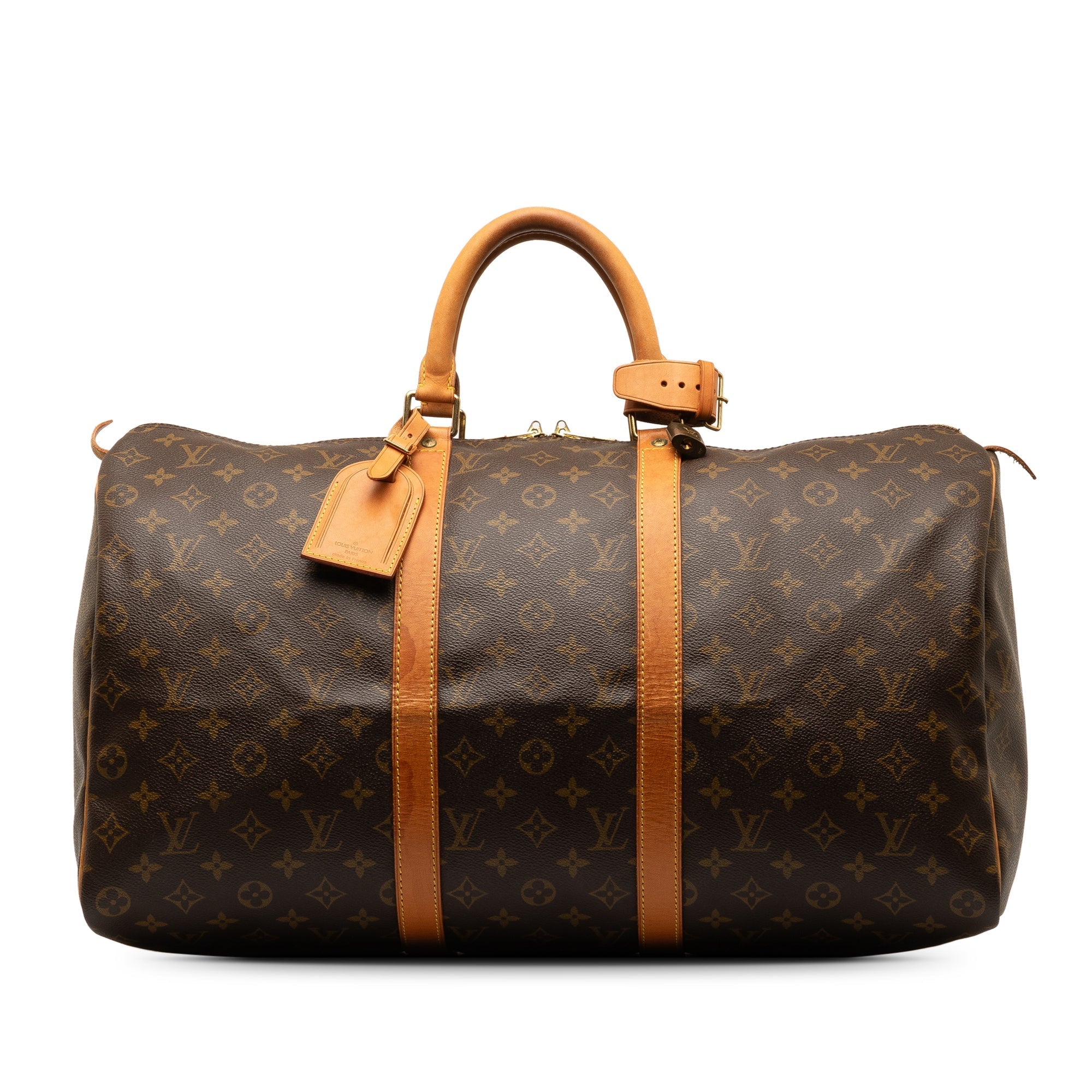 Brown Louis Vuitton Monogram Keepall 50 Travel Bag