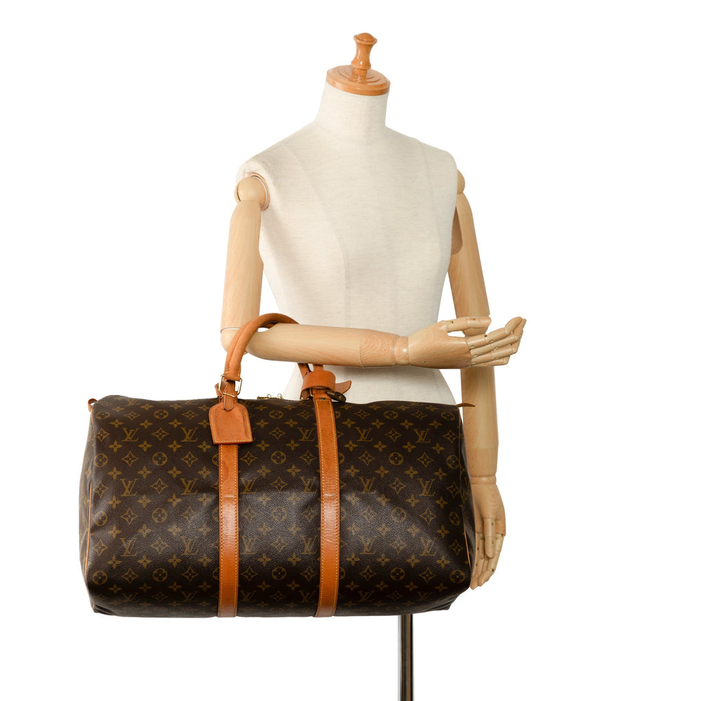 Brown Louis Vuitton Monogram Keepall 50 Travel Bag