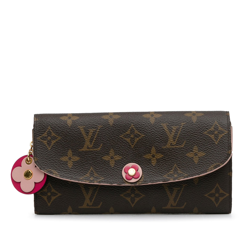 Brown Louis Vuitton Monogram Emilie Bloom Flowers Wallet