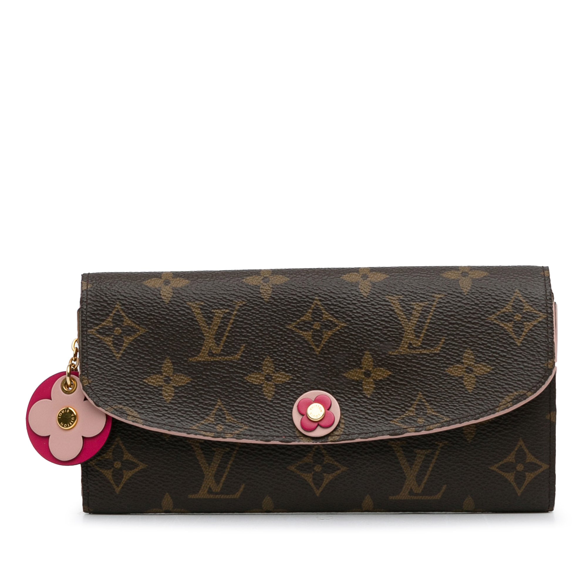 Brown Louis Vuitton Monogram Emilie Bloom Flowers Wallet