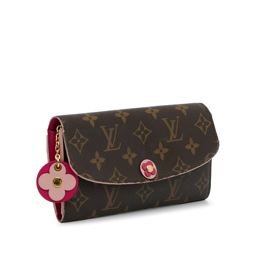 Brown Louis Vuitton Monogram Emilie Bloom Flowers Wallet
