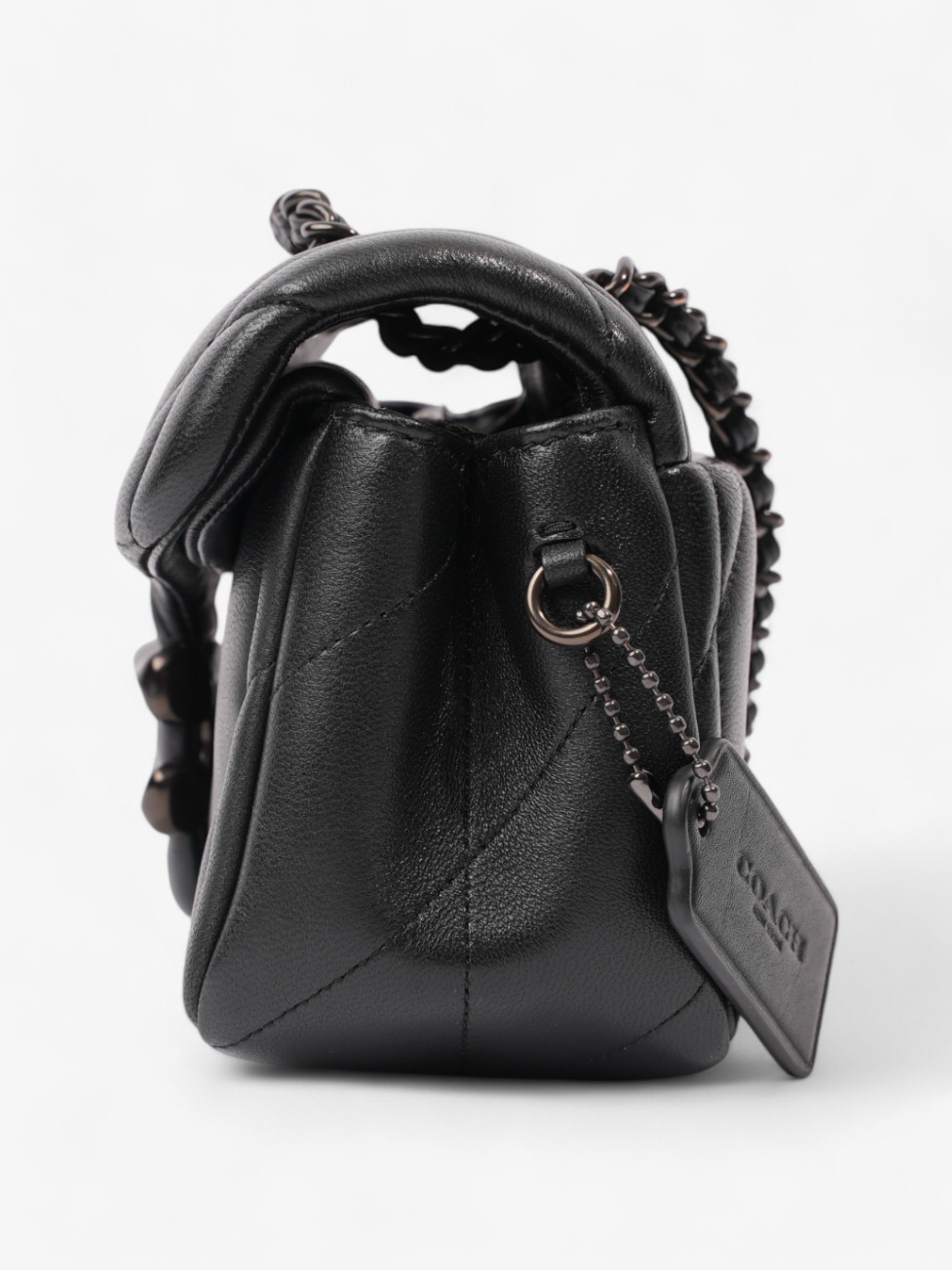 Coach Tabby Shoulder Bag Black Leather 20