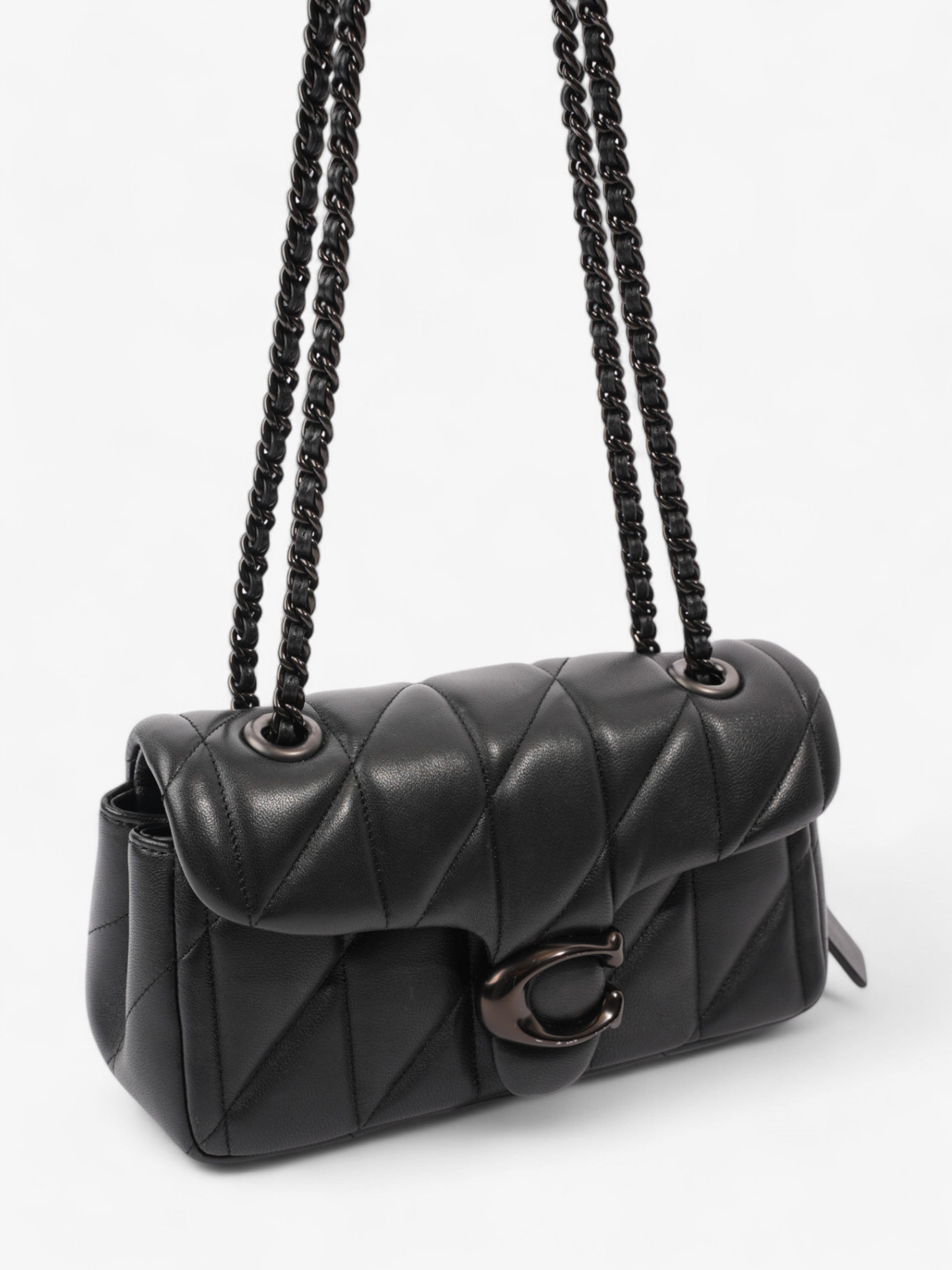 Coach Tabby Shoulder Bag Black Leather 20