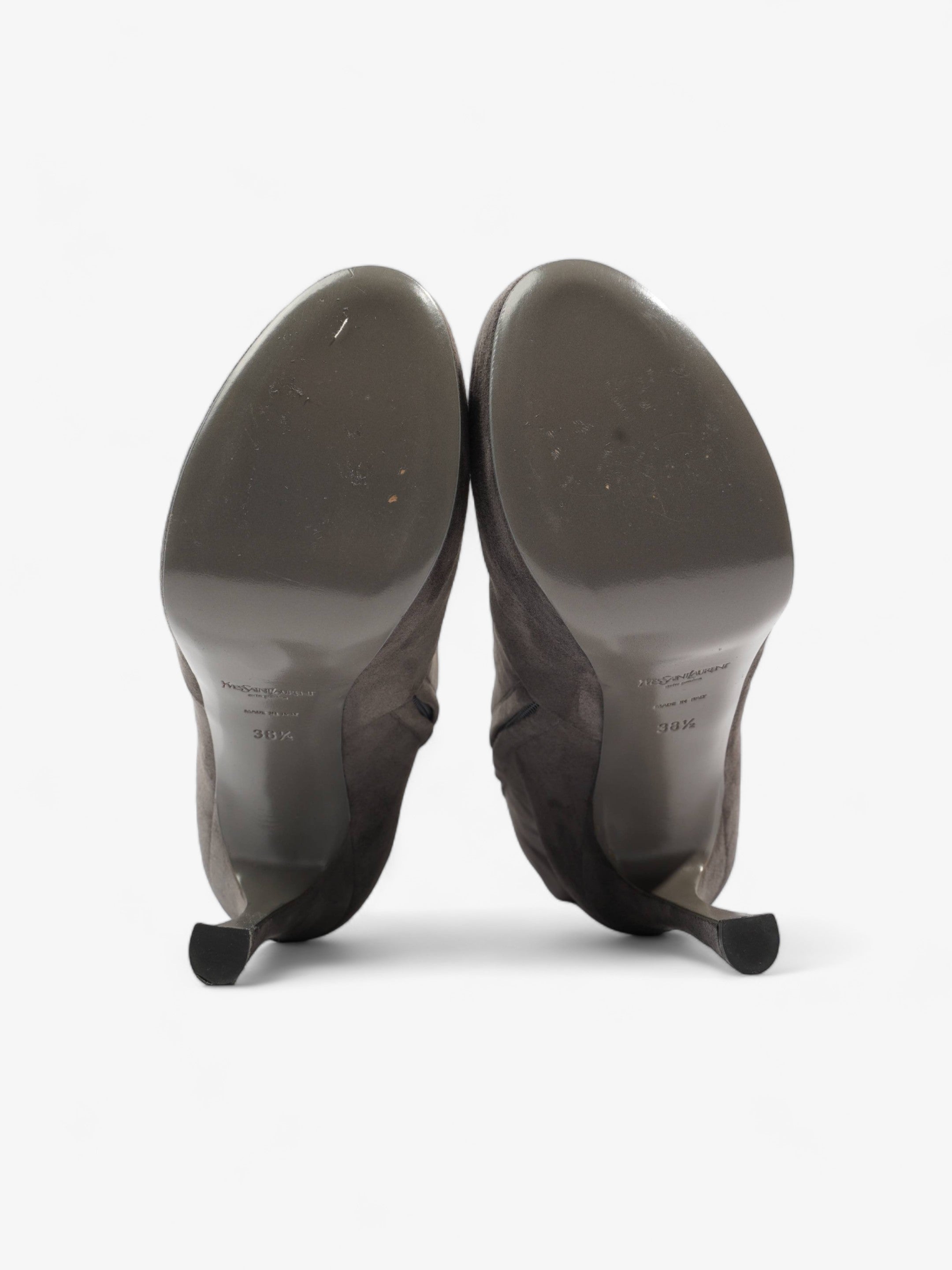 Saint Laurent Gisele Boots 105 Grey Suede EU 38.5 UK 5.5