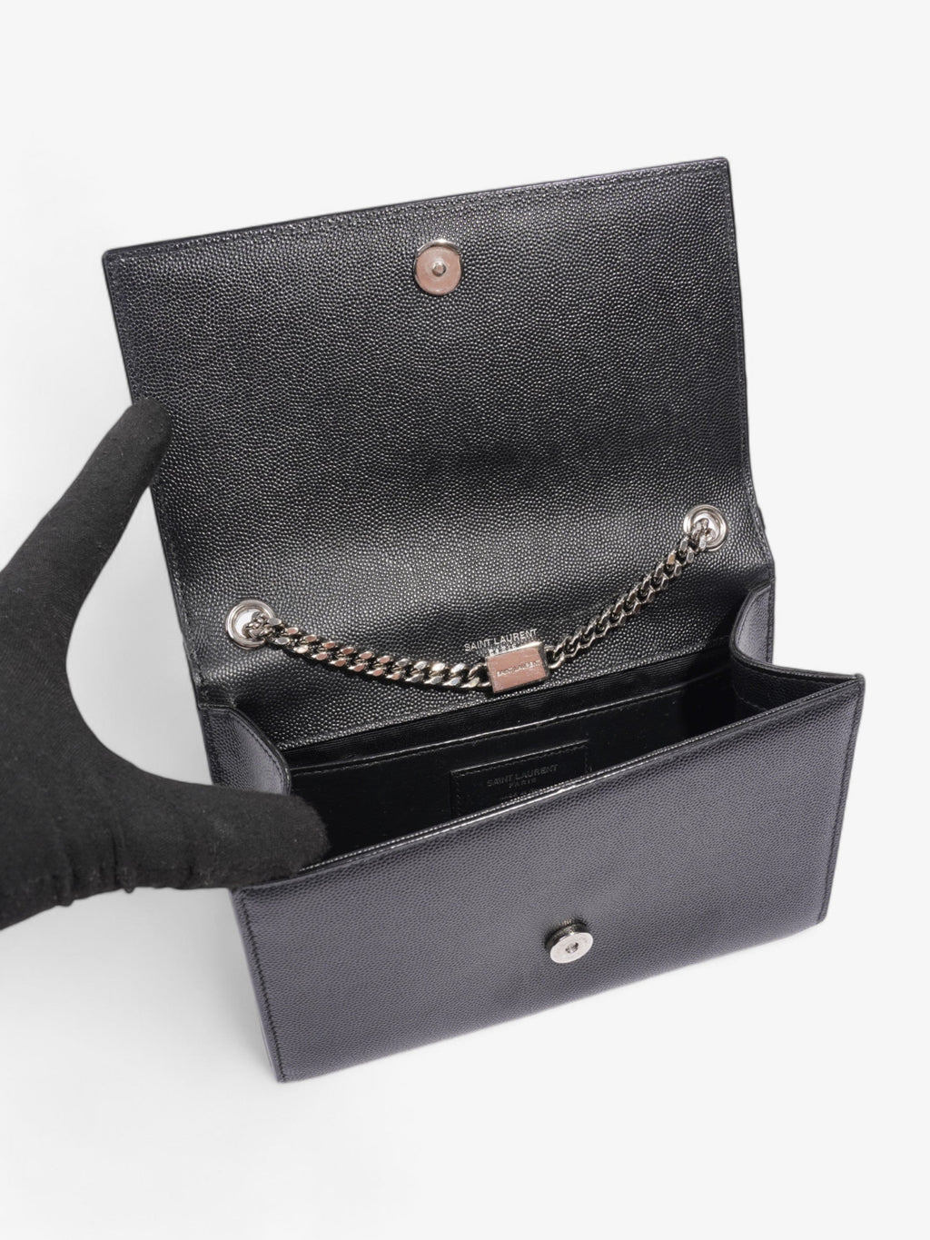 Saint Laurent Kate Black Grained Leather Small