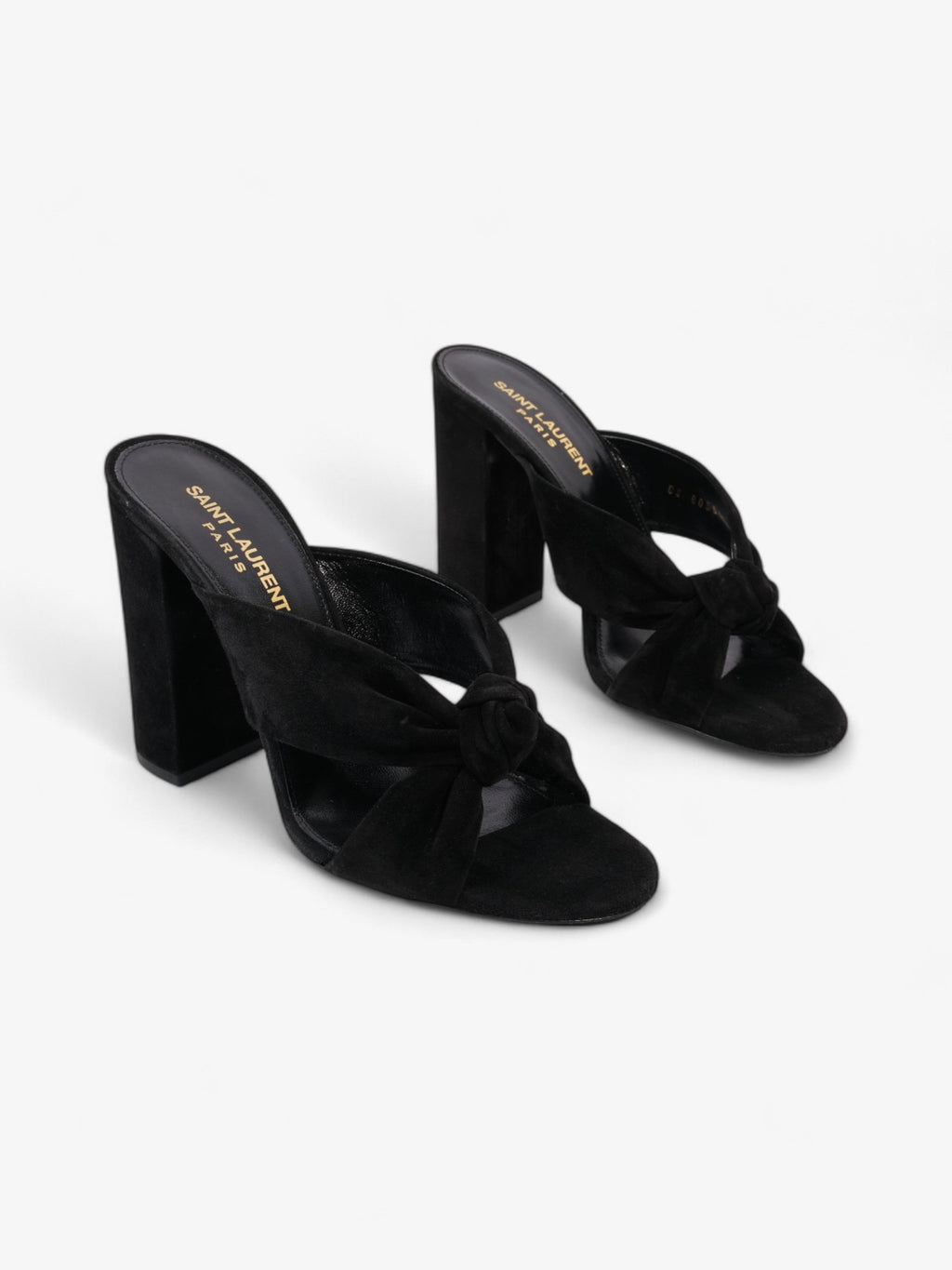 Saint Laurent Loulou Knot Sandals Black Suede EU 37.5 UK 4.5