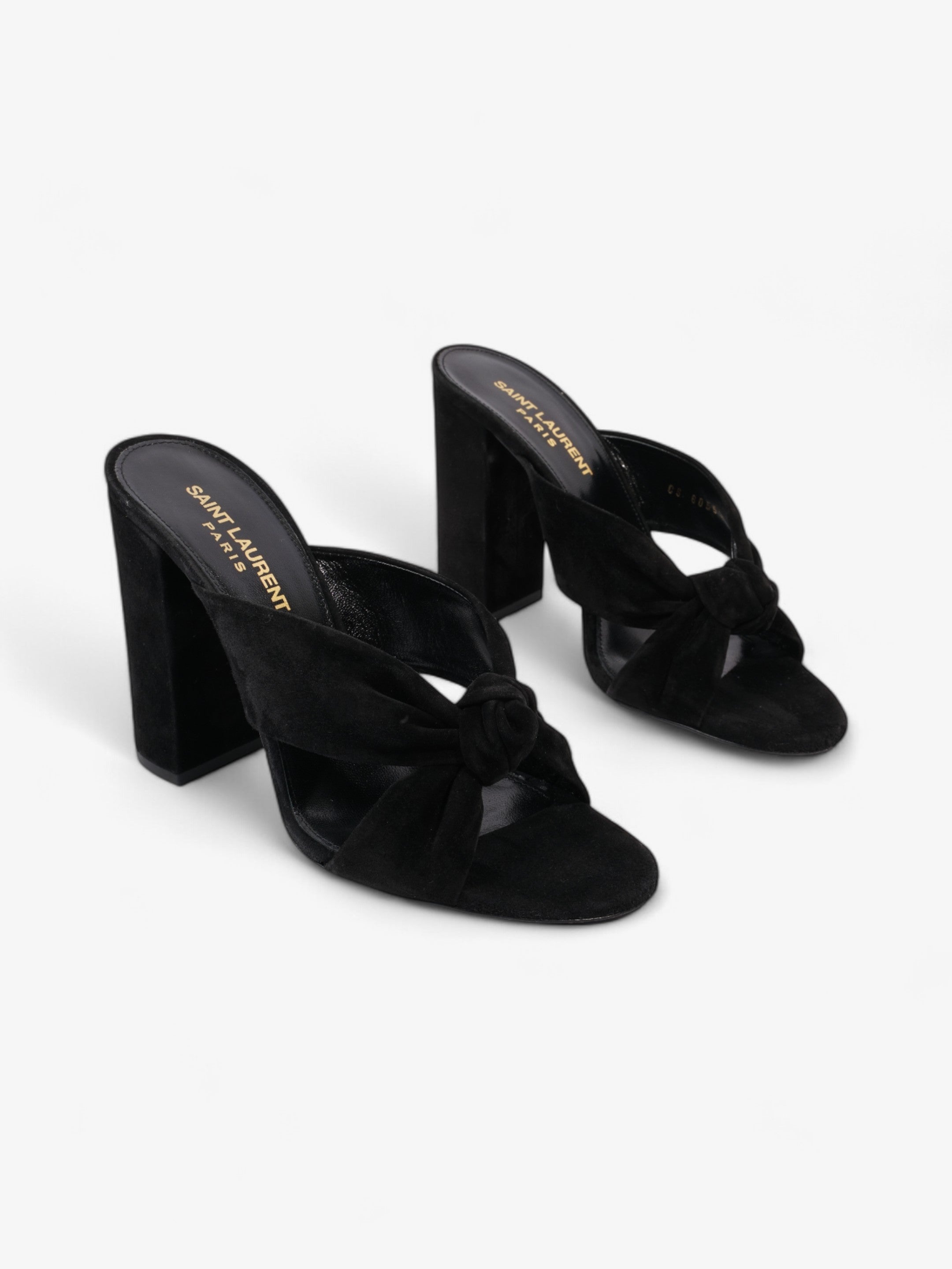 Saint Laurent Loulou Knot Sandals Black Suede EU 37.5 UK 4.5