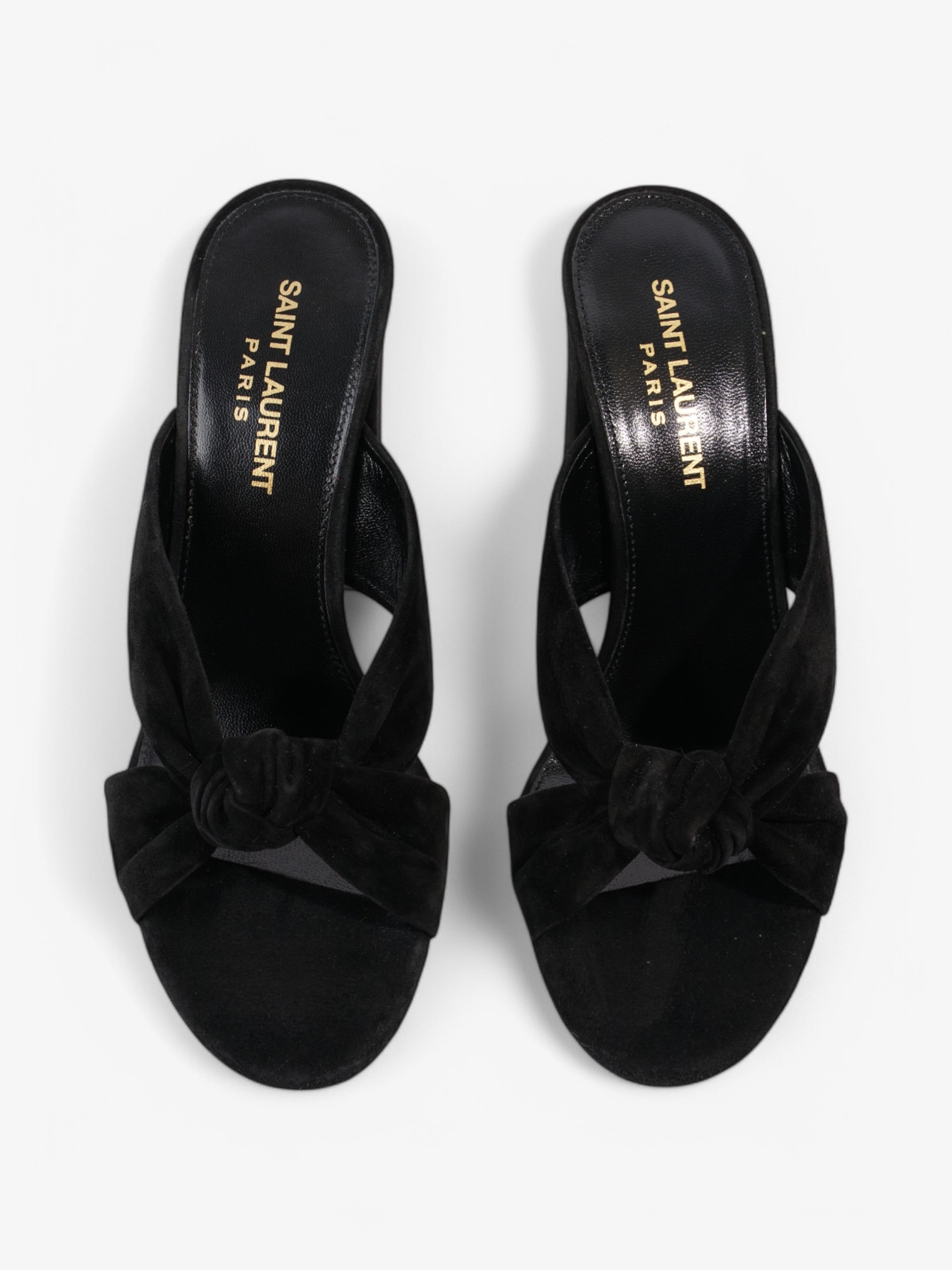 Saint Laurent Loulou Knot Sandals Black Suede EU 37.5 UK 4.5