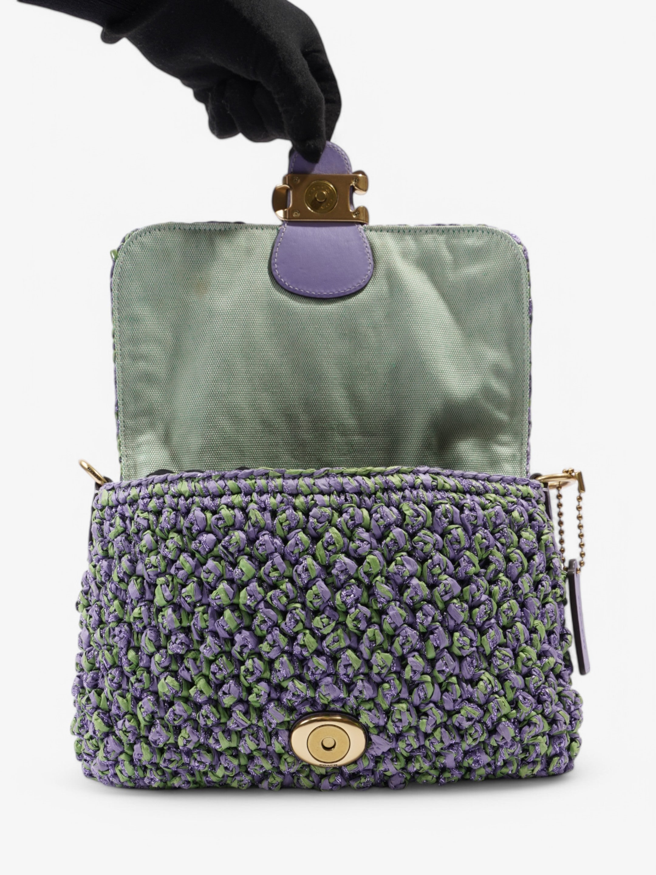 Coach Tabby Purple / Green Leather 26