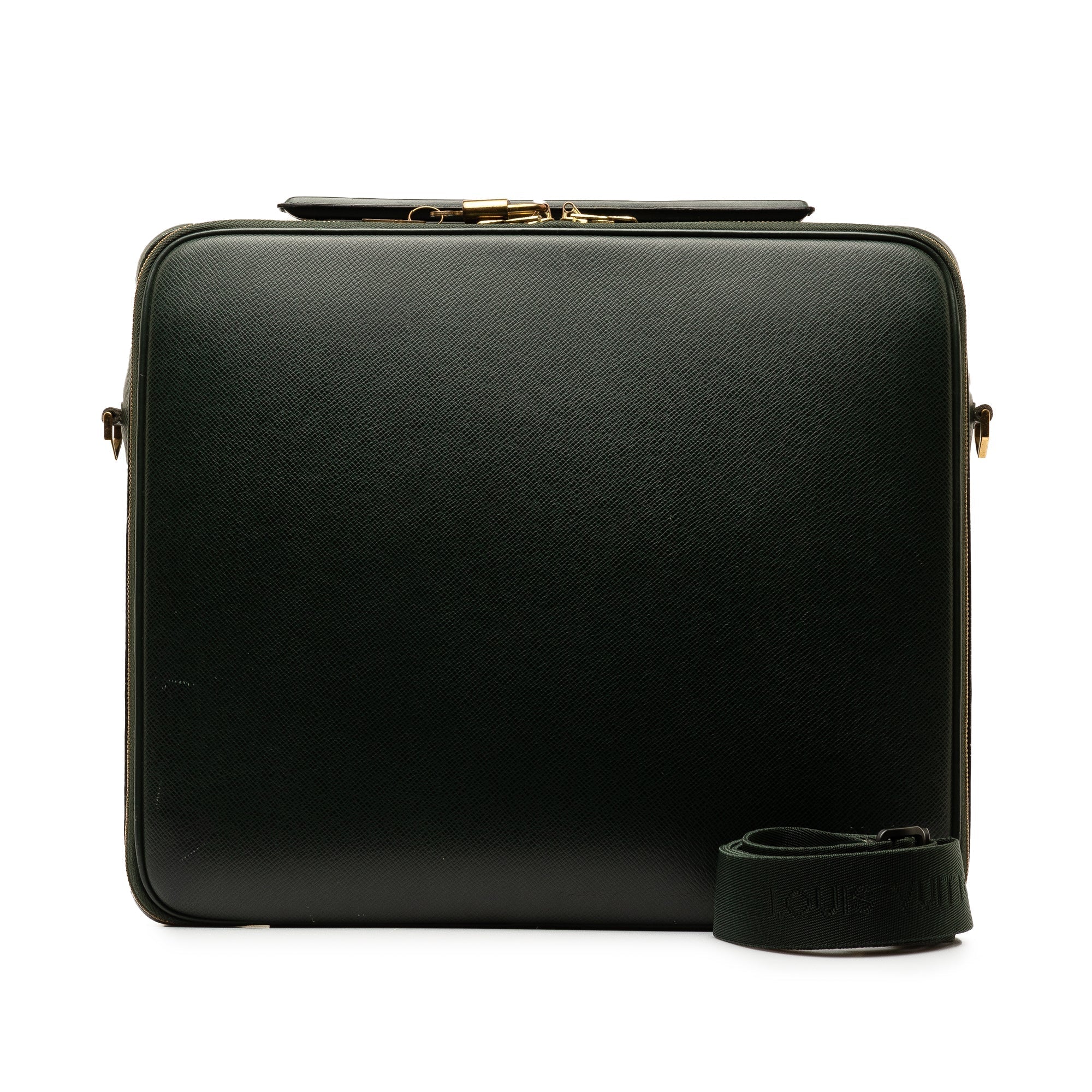 Green Louis Vuitton Taiga Porte Ordinateur Odessa Business Bag