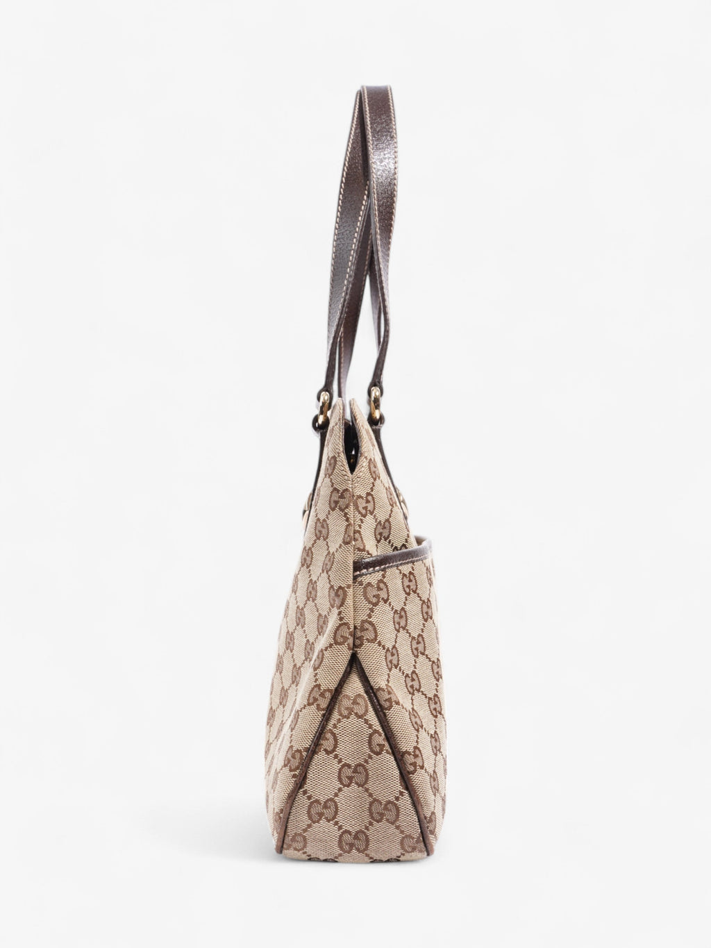 Gucci Charmy Front Pocket Shoulder Bag GG Supreme / Beige / Brown Canvas