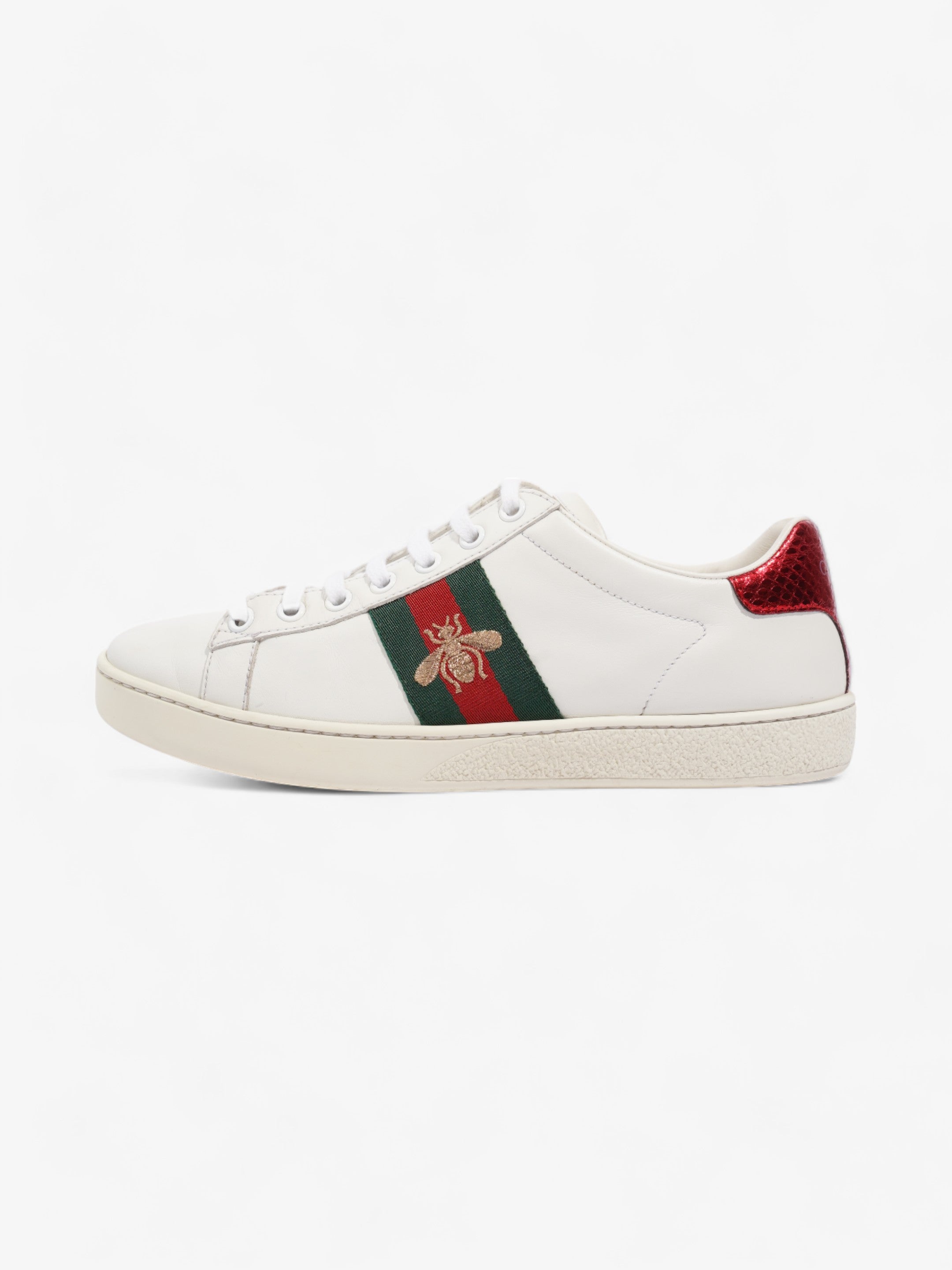 Gucci Ace Embroidered Bee Sneakers White / Green / Red Leather EU 37 UK 4