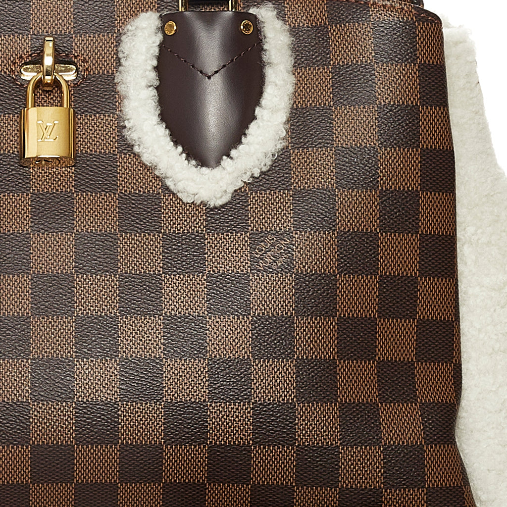 Louis Vuitton Normandy Shearling Damier Ebene Canvas