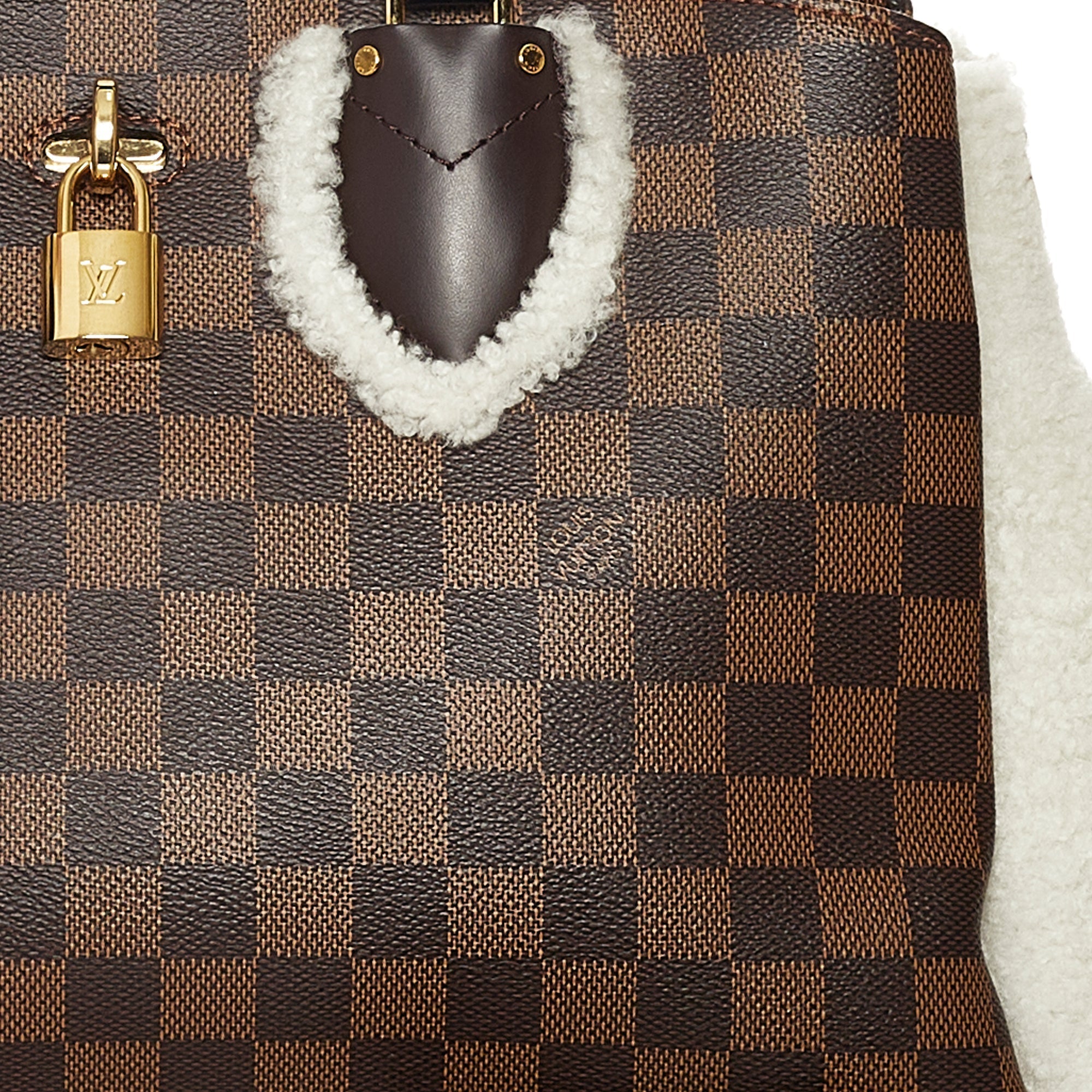 Louis Vuitton Normandy Shearling Damier Ebene Canvas
