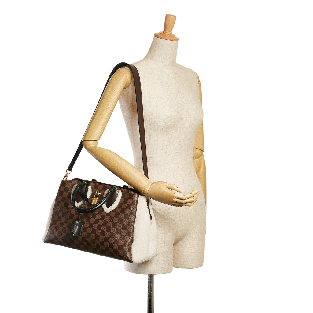 Louis Vuitton Normandy Shearling Damier Ebene Canvas
