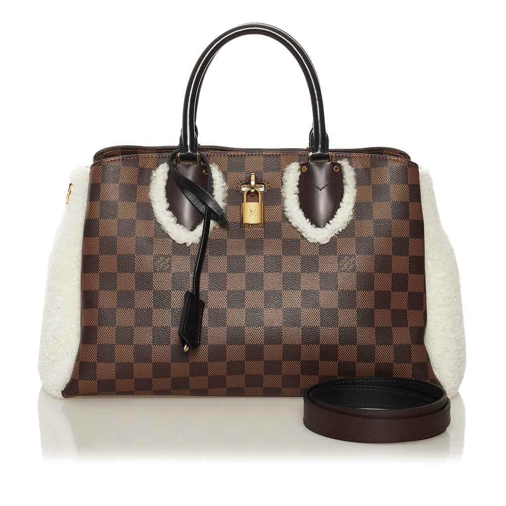 Louis Vuitton Normandy Shearling Damier Ebene Canvas