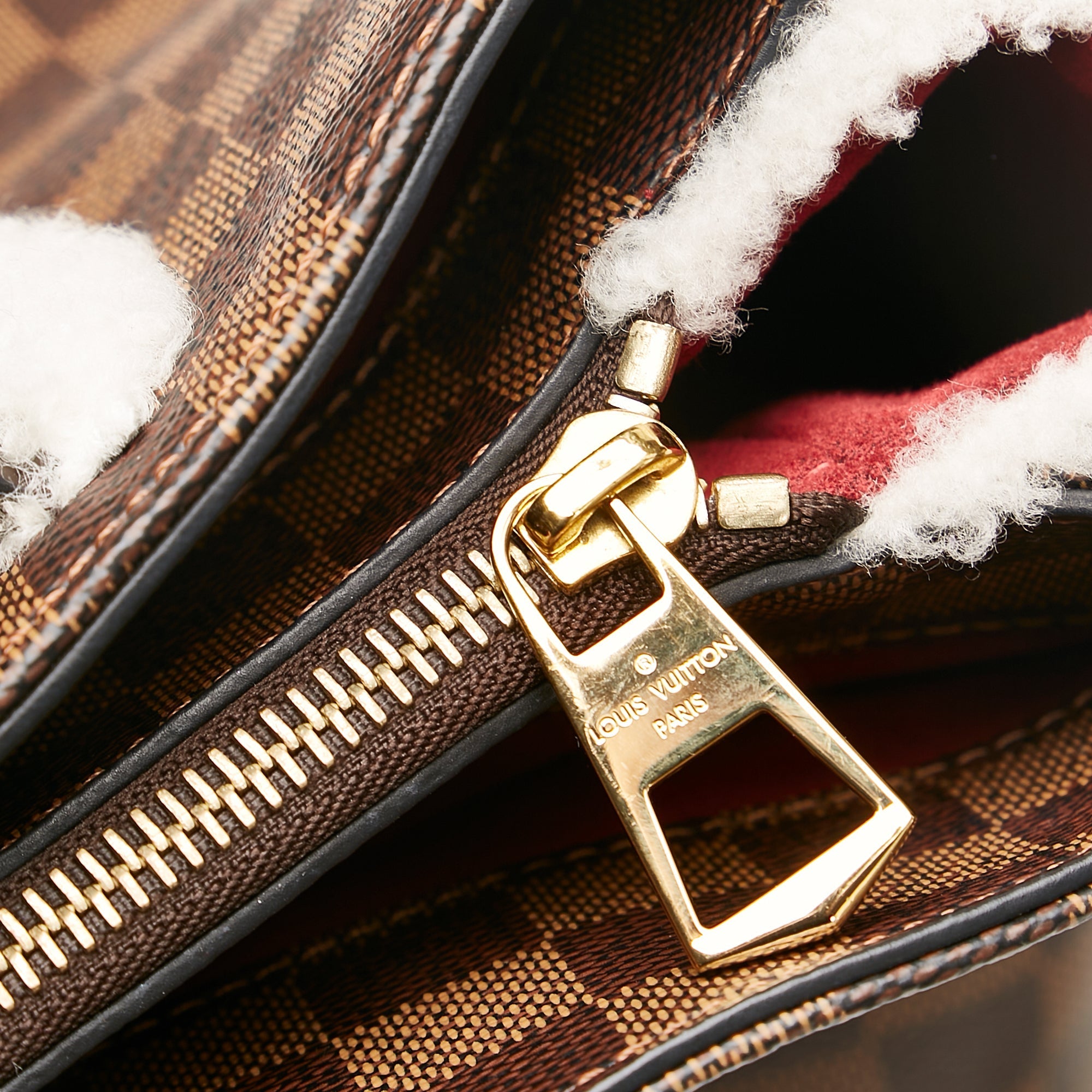 Louis Vuitton Normandy Shearling Damier Ebene Canvas