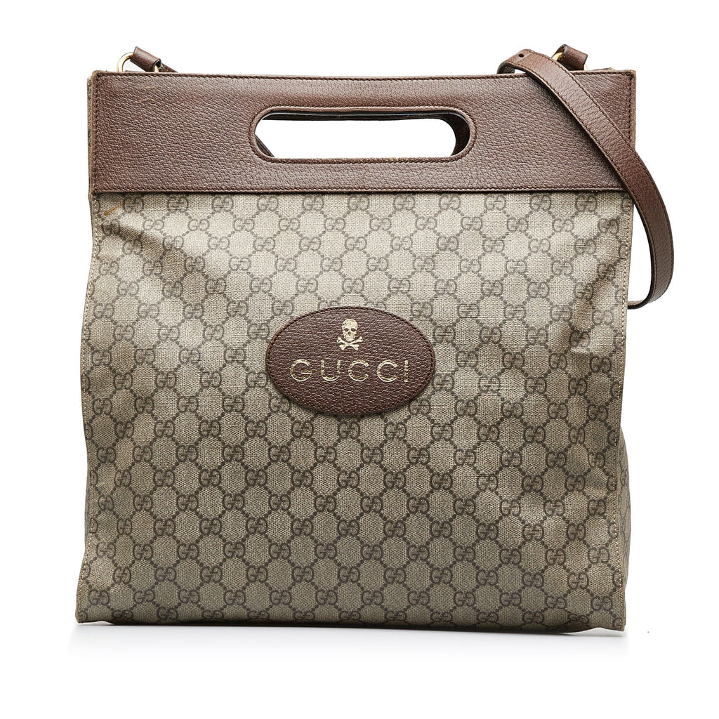 Brown Gucci GG Supreme Neo Vintage Soft Tote Satchel