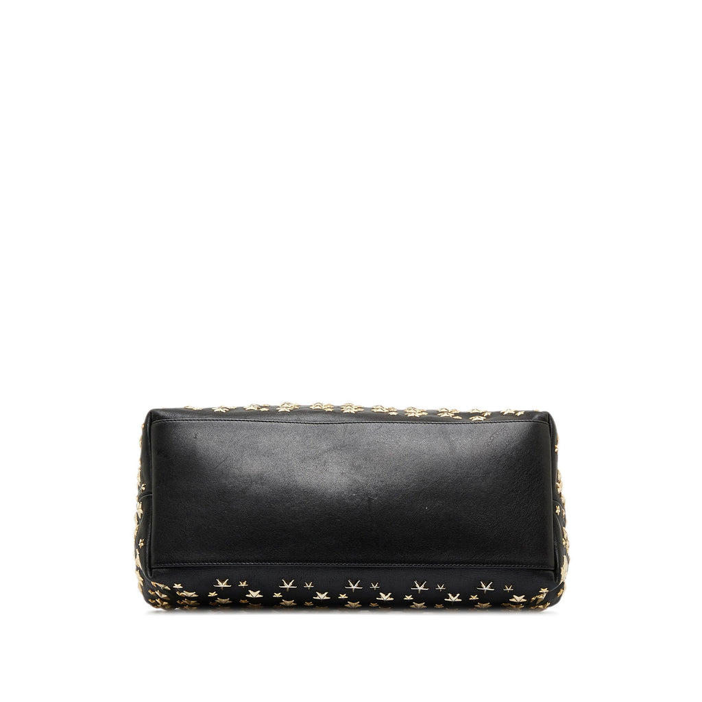 Black Jimmy Choo Zena Star Studded Leather Tote Bag
