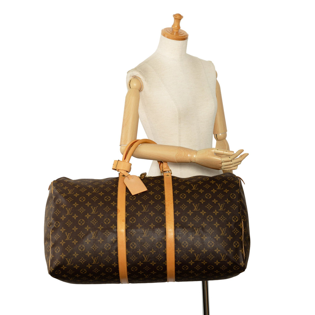 Brown Louis Vuitton Monogram Keepall 60 Travel Bag