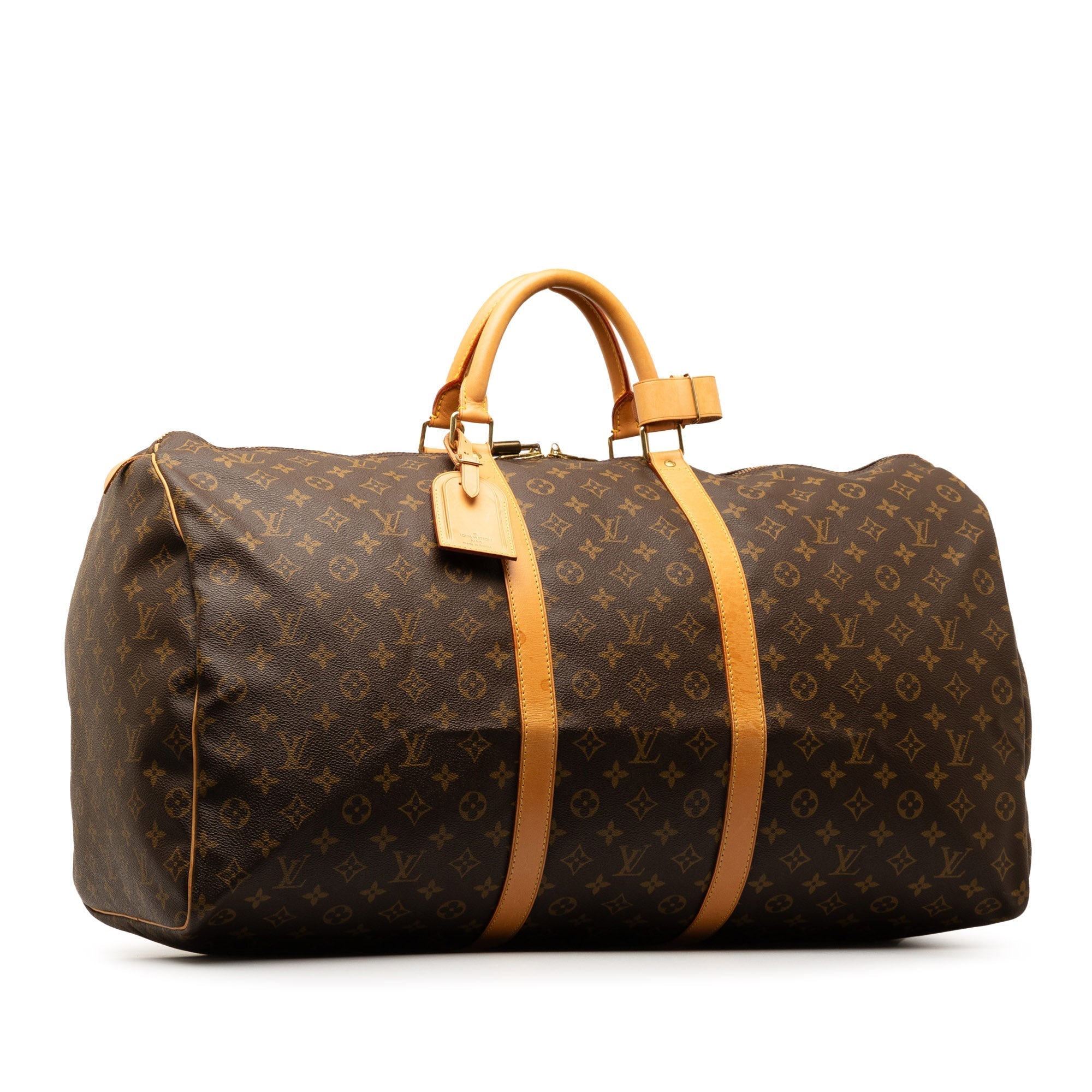 Brown Louis Vuitton Monogram Keepall 60 Travel Bag