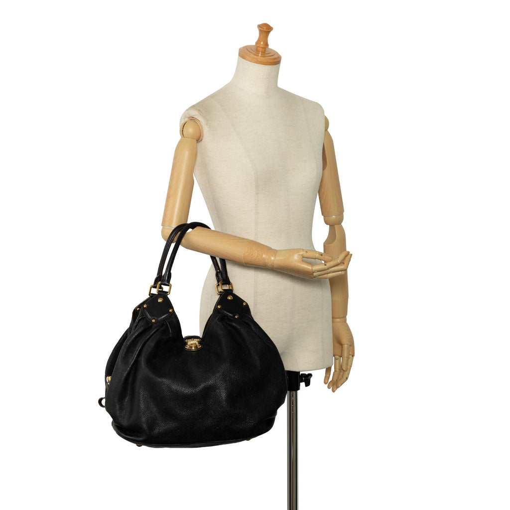 Black Louis Vuitton Monogram Mahina XL Hobo Bag
