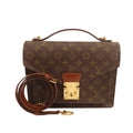 Brown Louis Vuitton Monogram Monceau 28 Satchel