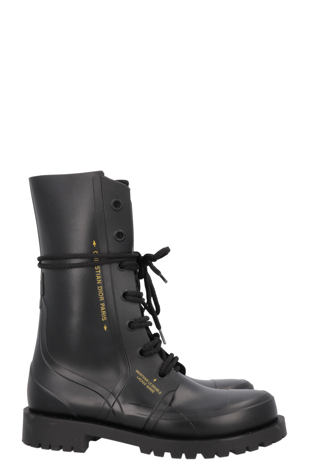 CHRISTIAN DIOR DiorCamp Combat Boots Black PVC