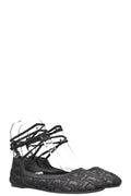 CHRISTIAN DIOR Poeme Oblique Jacquard Flats Black
