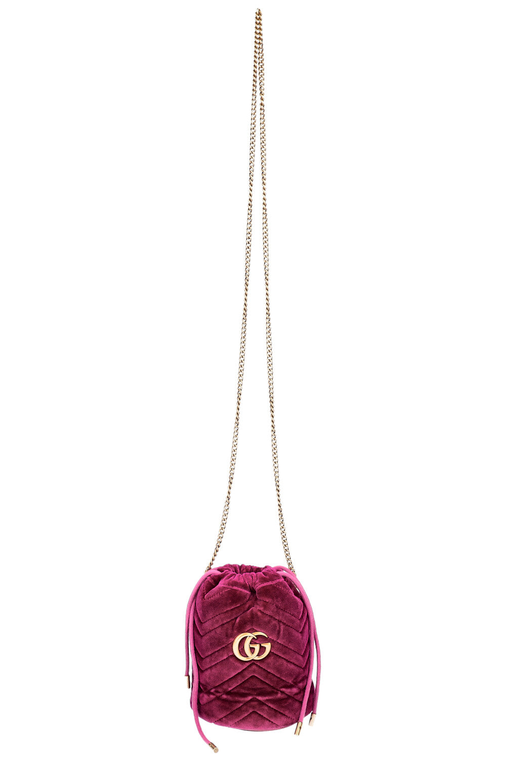 GUCCI Mini GG Marmont Bucket Bag Purple Velvet