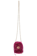 GUCCI Mini GG Marmont Bucket Bag Purple Velvet