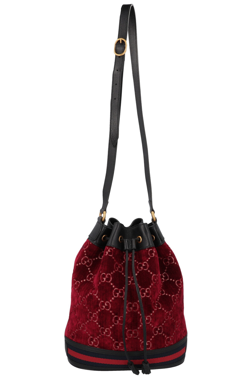 GUCCI Supreme GG Bucket Bag Velvet Red
