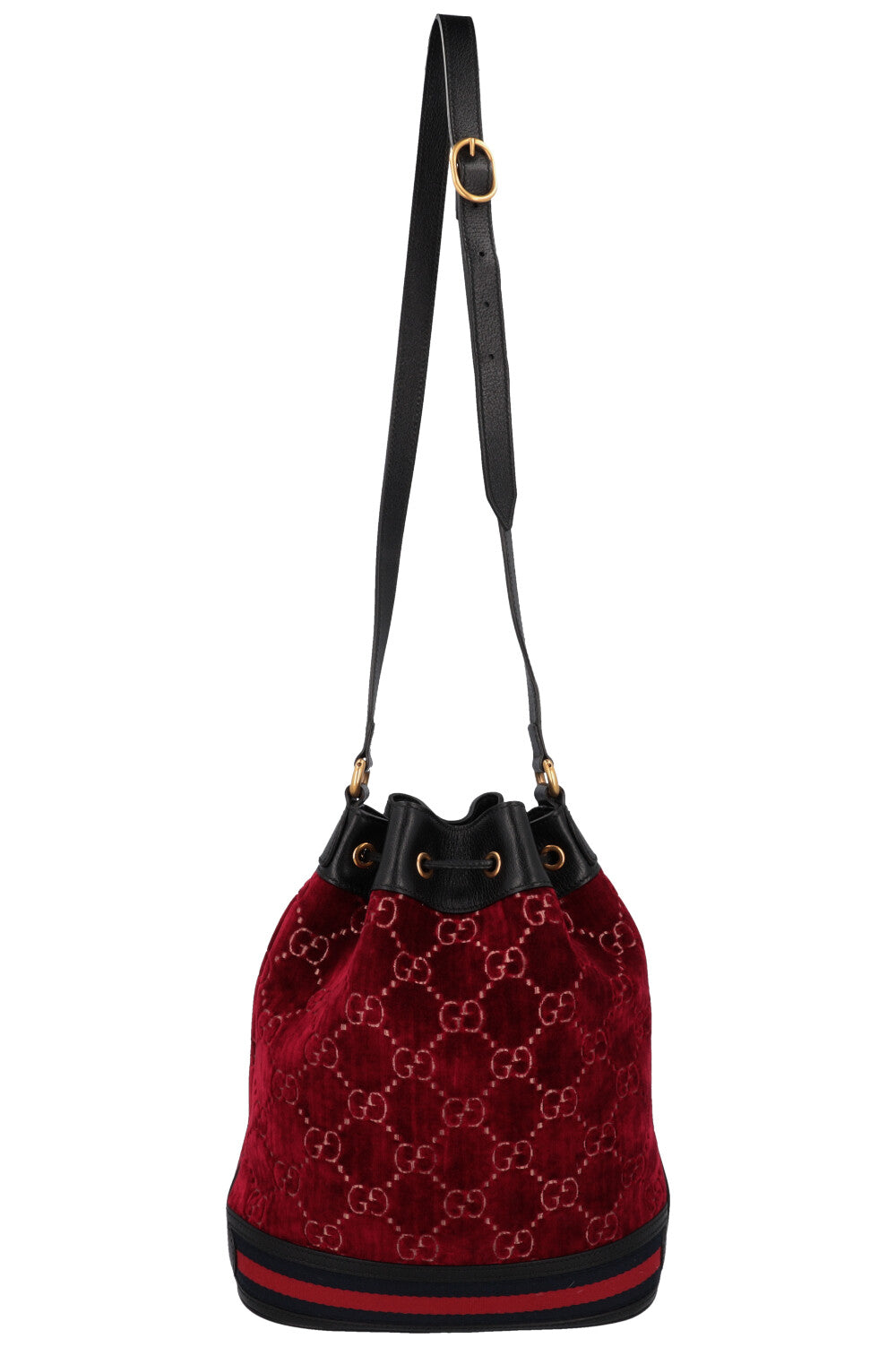 GUCCI Supreme GG Bucket Bag Velvet Red