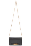 CHRISTIAN DIOR J`aDior Crossbody Bag Leather Black Gold