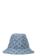 GUCCI GG Supreme Lurex Hat Blue Silver