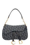 CHRISTIAN DIOR 2000 Double Saddle Bag Oblique Blue