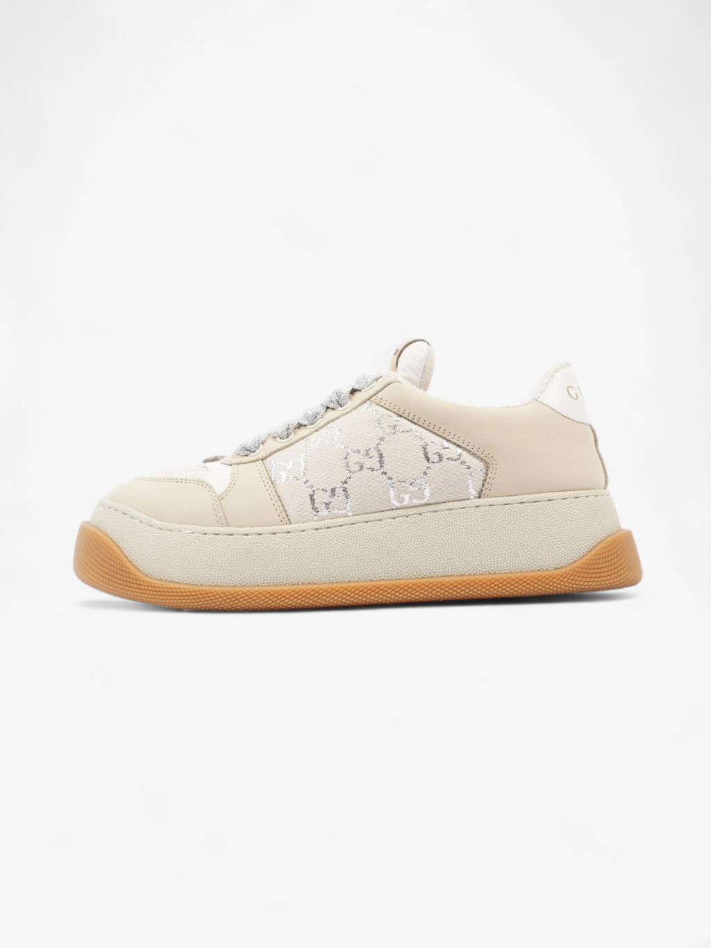 Gucci Screener GG Supreme / Beige / Silver Canvas EU 38 UK 5