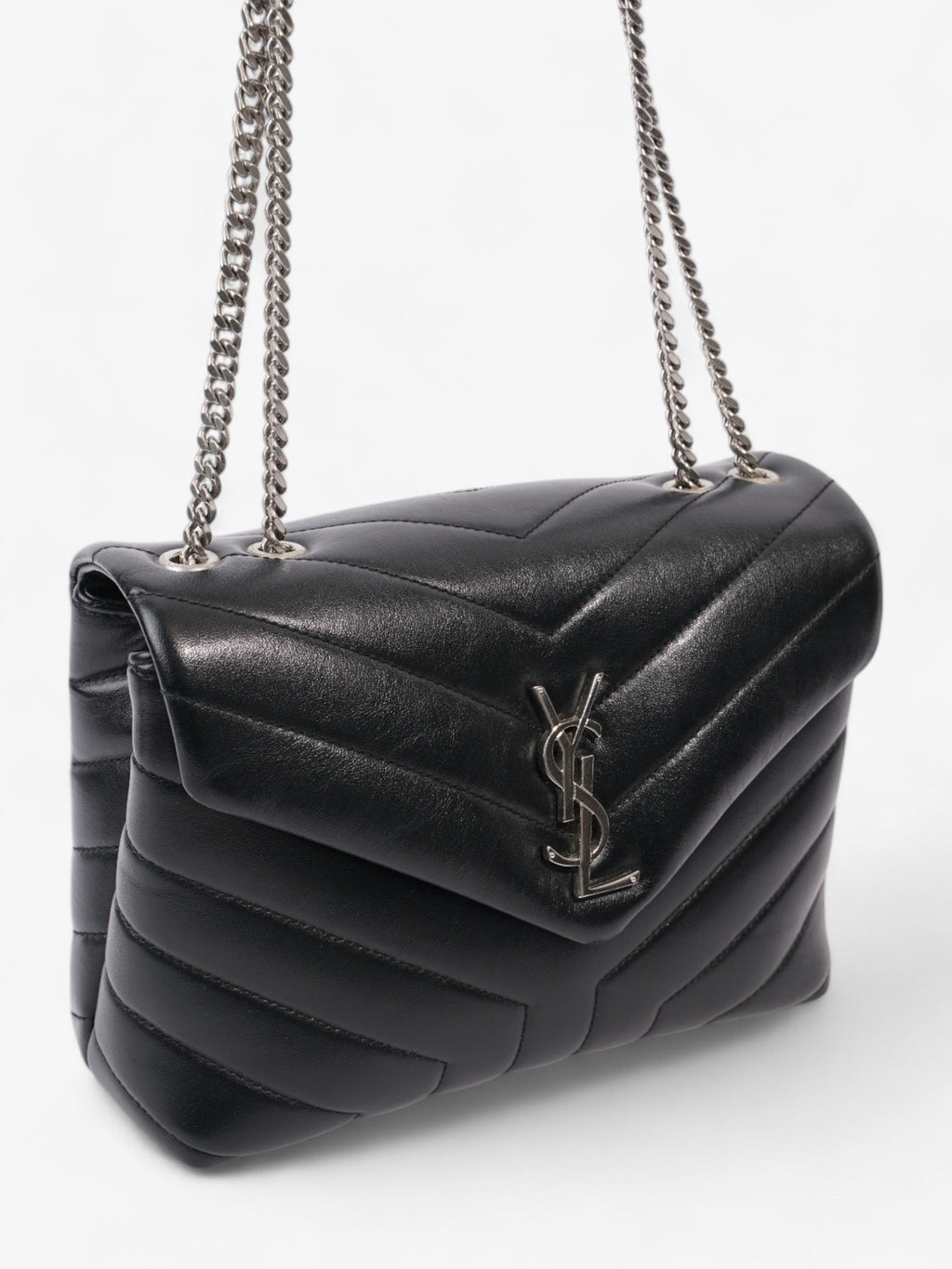 Saint Laurent Lou Lou Black Lambskin Leather Small