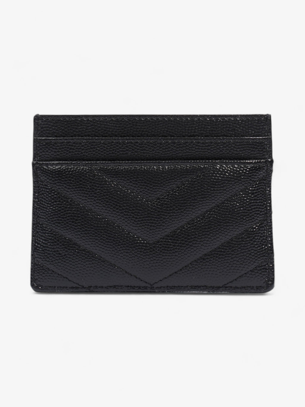 Saint Laurent Monogram Card Holder Black / Gold Grained Leather