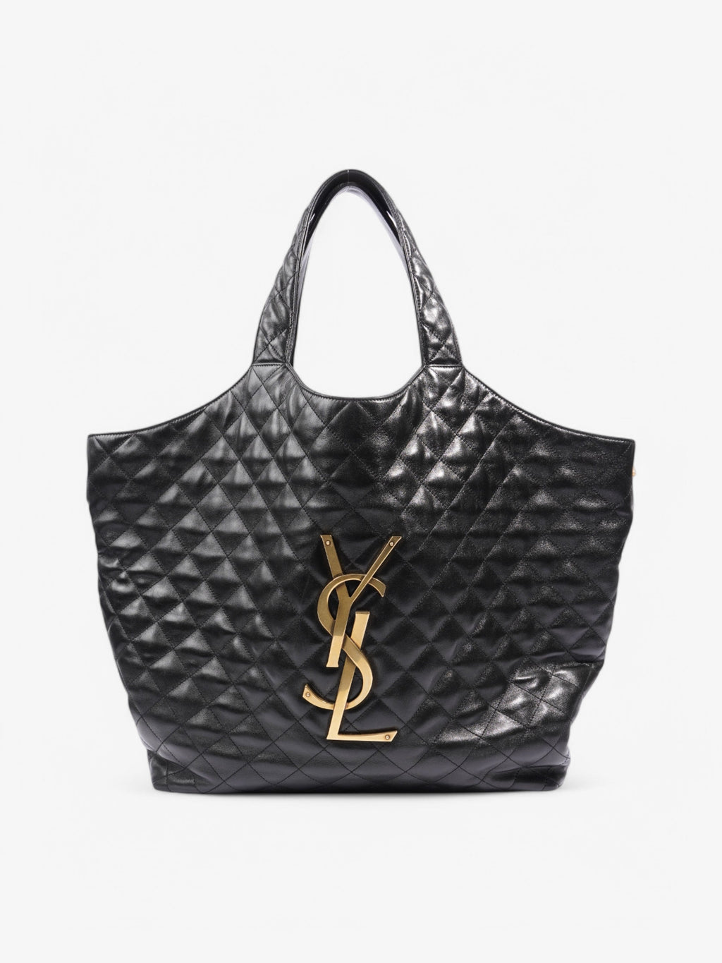 Saint Laurent Icare Shopping Bag Black Lambskin Leather Maxi
