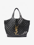 Saint Laurent Icare Shopping Bag Black Lambskin Leather Maxi