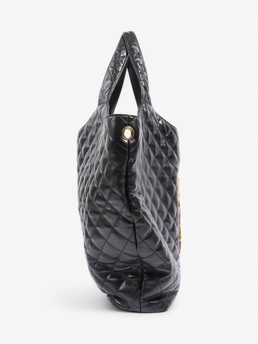 Saint Laurent Icare Shopping Bag Black Lambskin Leather Maxi