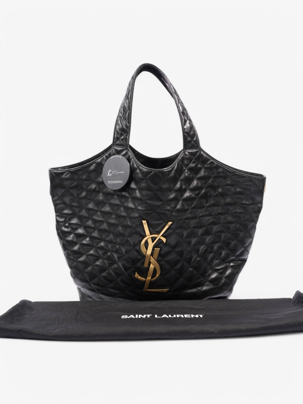 Saint Laurent Icare Shopping Bag Black Lambskin Leather Maxi